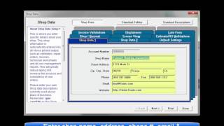 ShopKey Mgmt SE - Setup: Shop Data 1/2