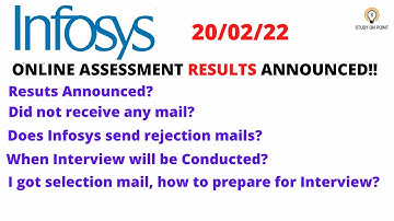 INFOSYS 20/02/22 Online Assessment Results Announced!!