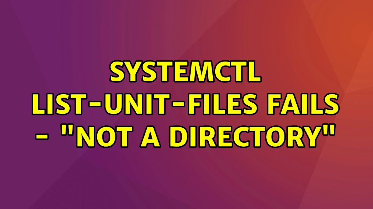 Systemctl unit