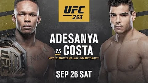 Israel Adesanya v Paulo Costa   UFC 253 Full Fight Replay