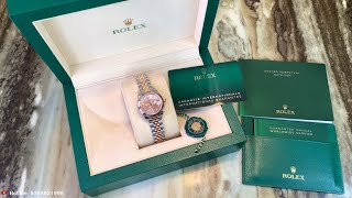 Sẵn HN New 2026 | Review Rolex Datejust 28mm 279171 Mặt Tia Hồng Cọc Số Kim Cương Sao Cực Đẹp Mắt