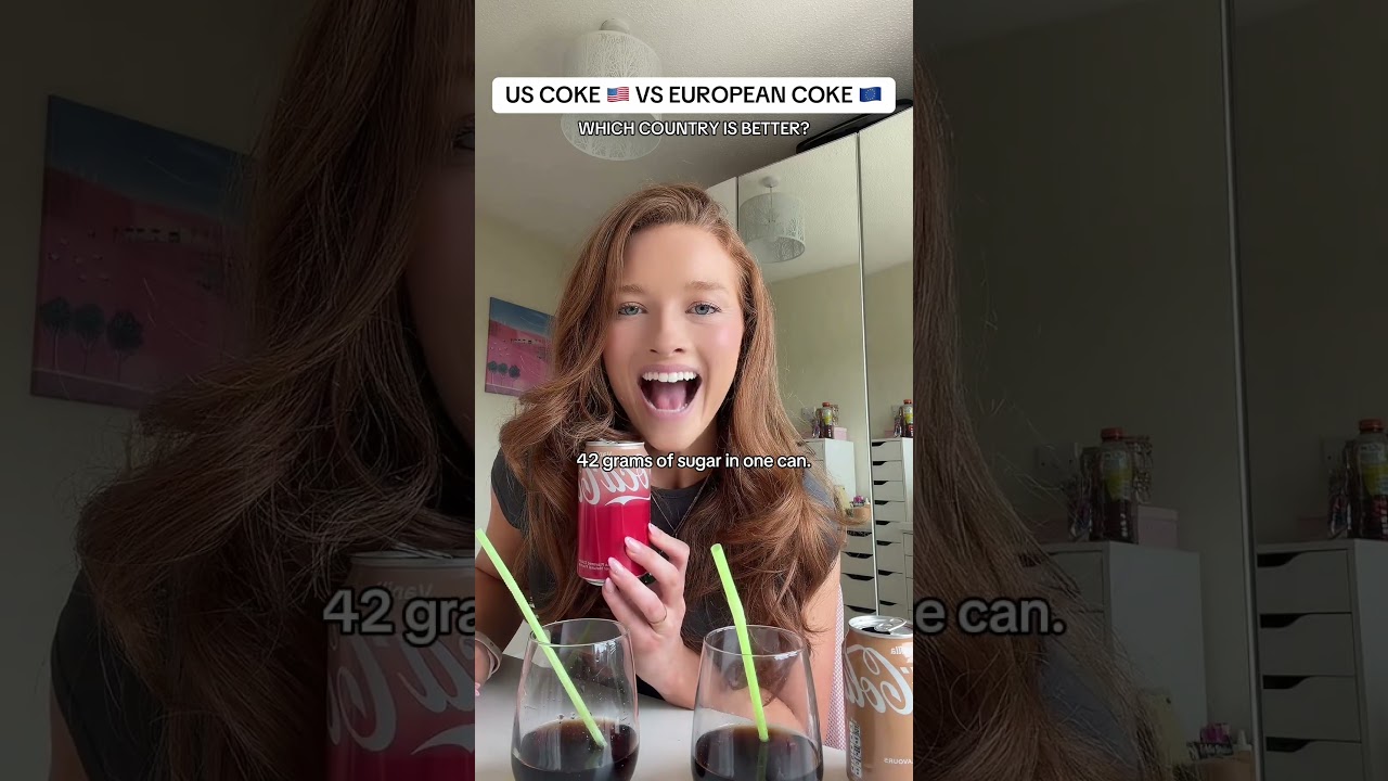US COKE 🇺🇸 VS EUROPEAN COKE 🇪🇺 WHICH COUNTRY IS BETTER? #fyp #coke #european #usa #comparison