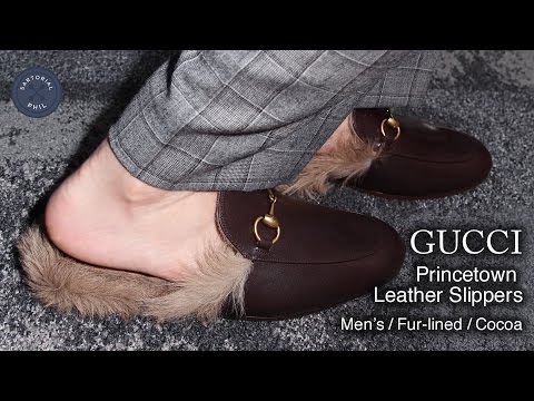 mens gucci fur slippers