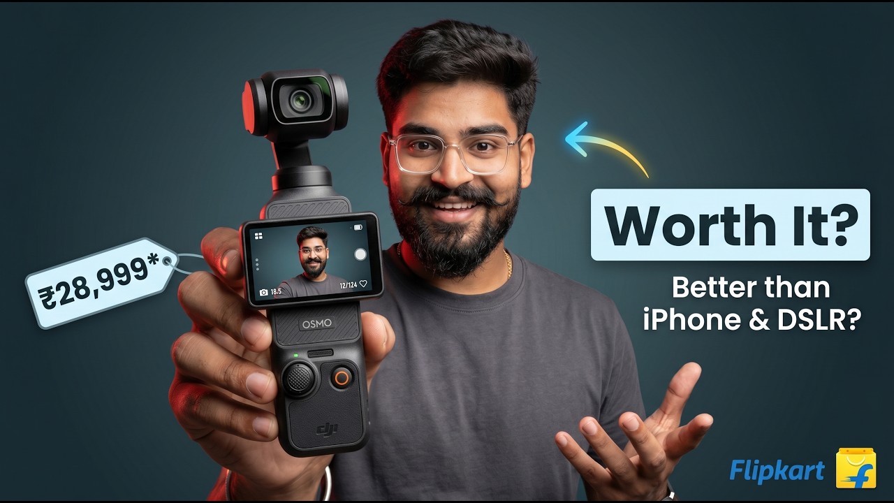 DJI Osmo Pocket 3 Review in Hindi 🔥 Worth in 2026? Pocket 3 vs Pocket 4 vs iPhone vs DSLR ✅ Price