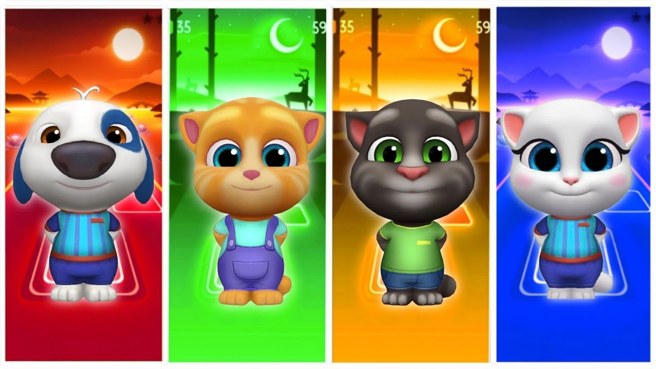 Taking Tom friends - Ben vs Tom vs Angela vs Ginger | Tiles Hop