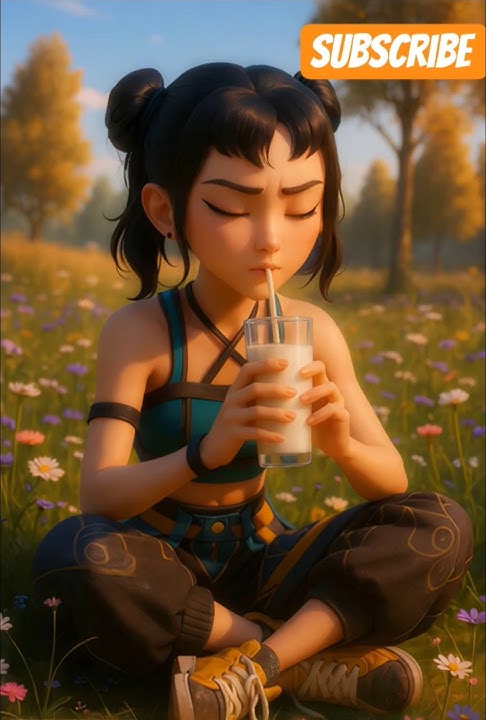 THE GIANT COW IS COMING! 😱 Zoey Gets Surprised While Drinking Milk in a Beautiful Flower Field!