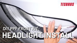 Step by Step PPF Installation On Tesla Model 3/Y Headlights and Fog Lights | DIY PPF | TESBROS