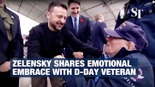 MOMENT: Zelensky shares emotional embrace with D-Day veteran
