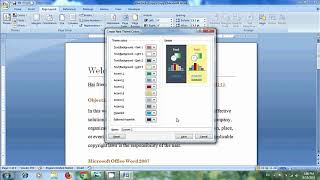 Word 2007: How to customize theme colors and fonts in word