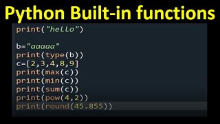 What is Built-in functions in Python | Python Built-in Function | Python Programming in Hindi #54