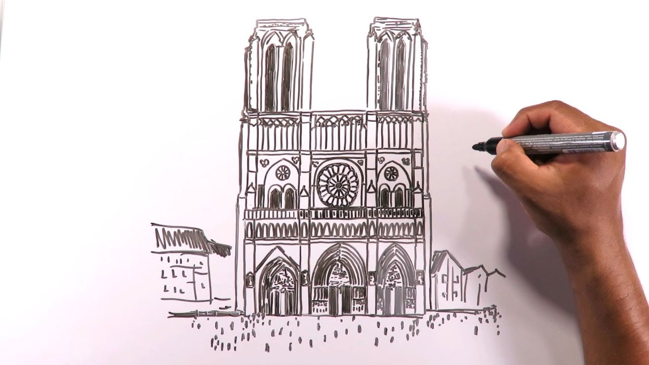 Cómo dibujar la Iglesia de Notre Dame en Paris - thptnganamst.edu.vn