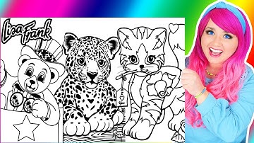 Coloring Lisa Frank Rainbow Animals Coloring Pages | Leopard, Bear & Cat Coloring Videos