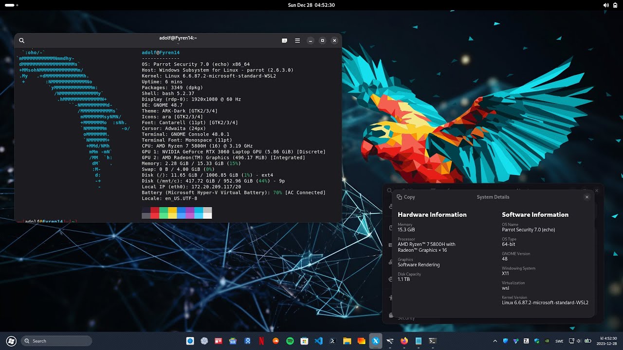 Parrot 7.1 and GNOME - Install GNOME via WSL2 and Parrot OS 7.1 - Windows - Linux - YouTube - 2026
