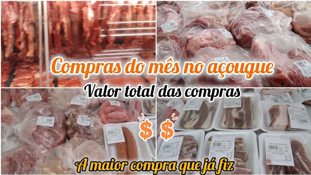 Compra do mês no açougue/ valor total💲/ a maior compra que já fiz 