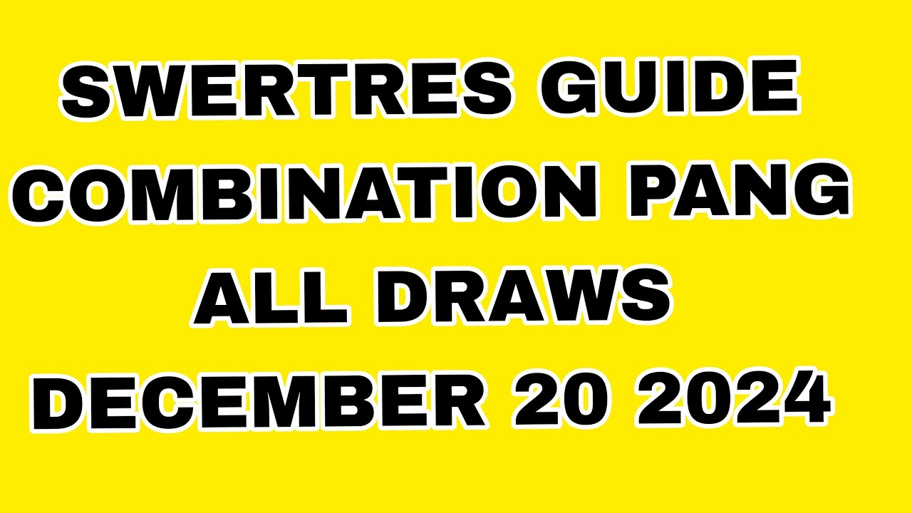 swertres Guide COMBINATION PANG ALL DRAWS - YouTube