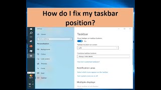 How to change taskbar settings in Windows 10 and 11 in Bangla. How do I fix my taskbar position