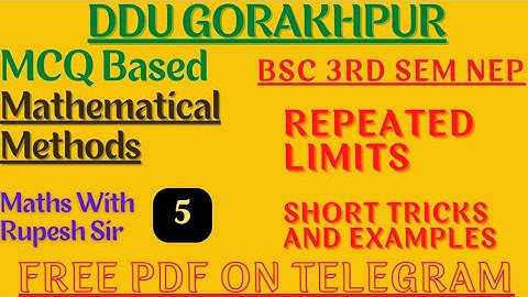 BSc 3rd semester MCQ maths | Mathematical Methods | NEP | Maths with Rupesh Sir | #MathVath |