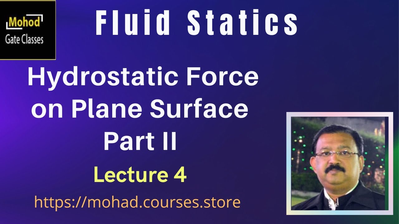 04 Statics Hydrostatic Force on Plane Surface Part II - YouTube