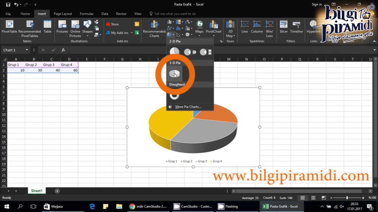 Excel Pasta Grafik Nasıl Yapılır? YouTube