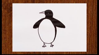 How To Draw A PENGUIN step by step drawing