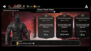 Klassic NOOB SAIBOT challenge Elder 🤩 Quick Preview ☠️ Mortal Kombat Mobile Gameplay