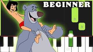 The Bare Necessities - The Jungle Book (Disney) | BEGINNER PIANO TUTORIAL