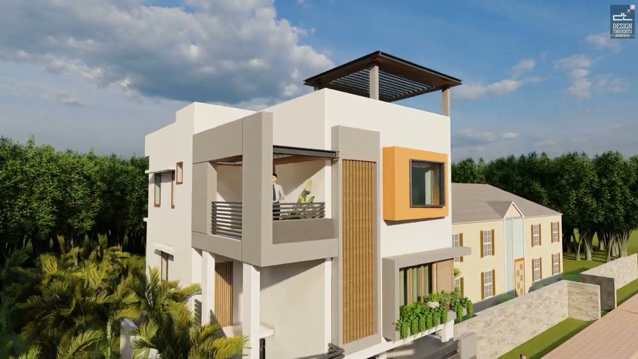 30*40 Feet, 1200 SFT Minimalist House Architecture Design with Vernacular Touch Exterior Walkthrough