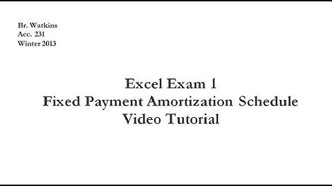 Acc. 231 Fixed Payment Amortization Schedule (Winter 2013)
