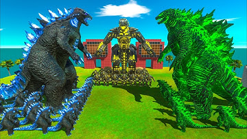 Godzilla 2014 Ice Frostbite VS Godzilla Poison VS Mechagodzilla 2021 of Evolution Size Comparison