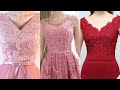 Latest and amazing embroidered floral lace applique work formal style women skater dresses design