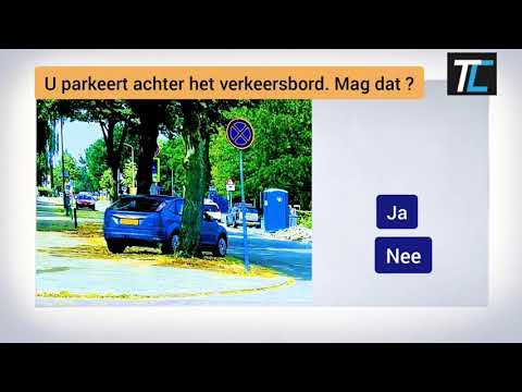 U parkeert achter het verkeersbord. Mag dat ?