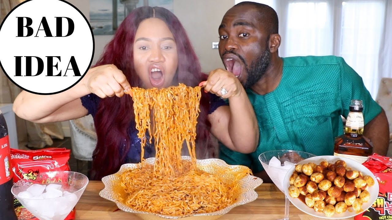 AFRICAN PARENTS ❤️TRY EXTRA HOT KOREAN SPICY NOODLES| CHALLENGE| MUNKBANG😭 LONDON LIVING