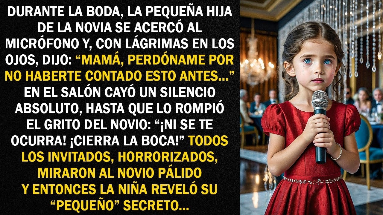 Durante la boda, la pequeña hija de la novia se acercó al micrófono y, con lágrimas en los ojos...