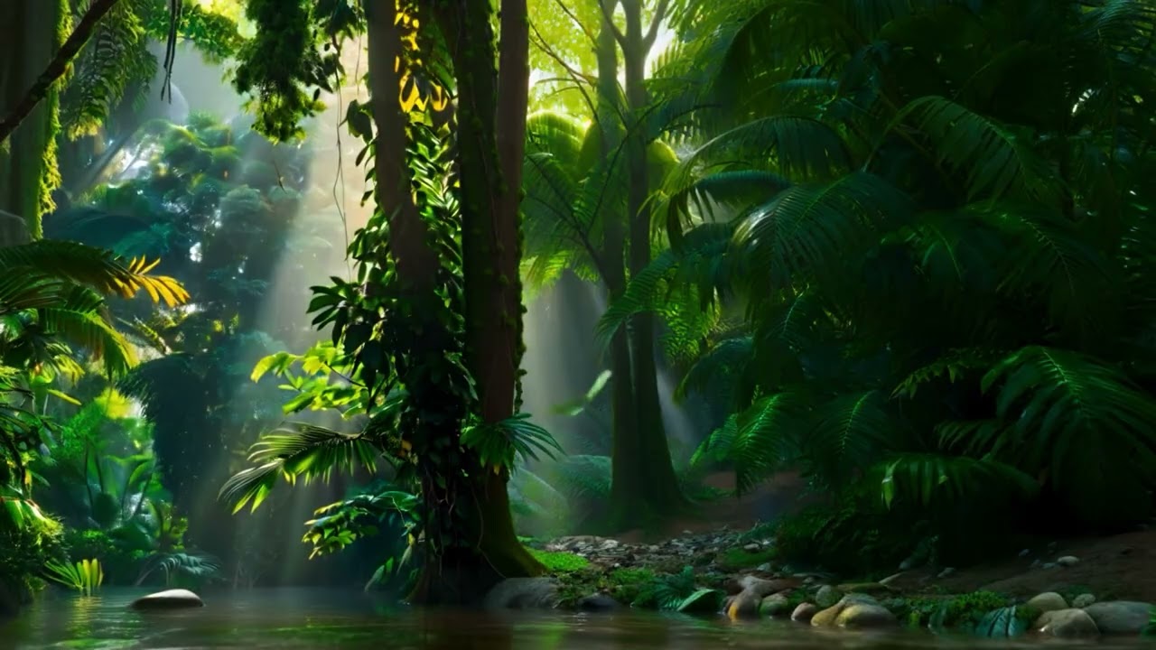 Gentle Rain & Flowing Stream — Nature Ambience for Writing, Meditation & Sleep (8‑Hour Loop)