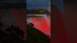 Niagara Falls at night, where glowing mist meets timeless roar 🌙🌊🌈❄️