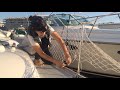 Как установить сеть на яхте. Installing lifeline netting. BOAT MAINTENANCE 03