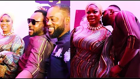 See What  Odunlade Adekola Did When He Saw Actress Eniola Ajao, Snap With Her & The Nepa Boys