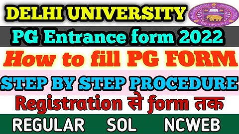 How to fill DU PG FORM 2022|Du pg entrance form 2022|DU pg registration 2022|Du pg Merit admission
