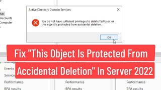 Fix This Object Is Protected From Accidental Deletion Error In Windows Server 2022