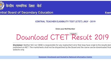 CTET Result 2019 II Official II Download Result Link in Description