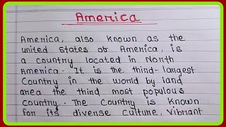 write a short note on America | essay on America in english