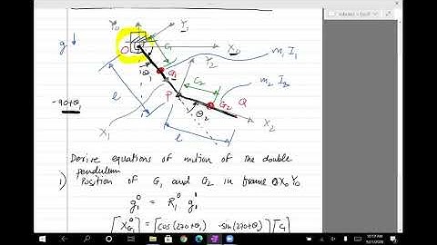 Robotics Lec11: Double pendulum, equations and simulation (Fall 2020)