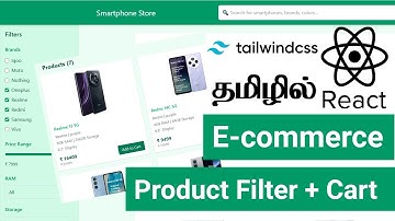 React Shopping Cart with Filter | Tailwind CSS UI Tutorial in Tamil