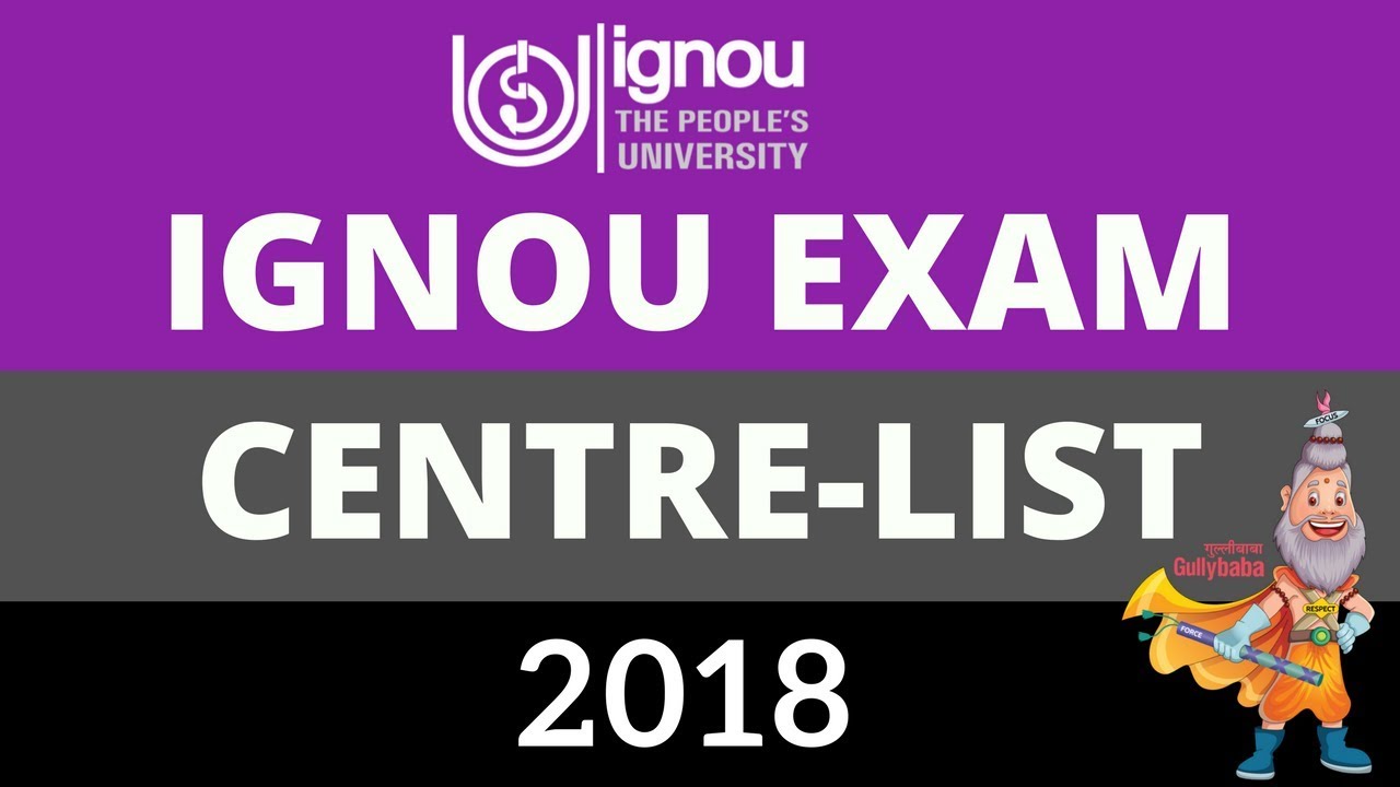 IGNOU Exam Centre List for June TEE 2018