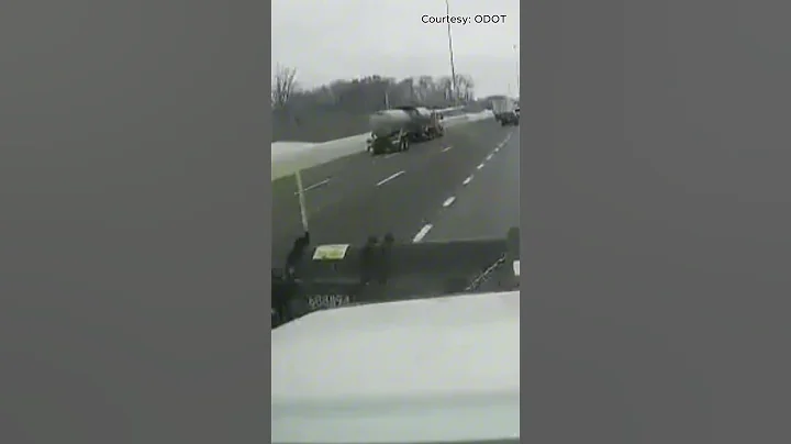 ODOT dash camera captures plow strike on I-77 in Stark County