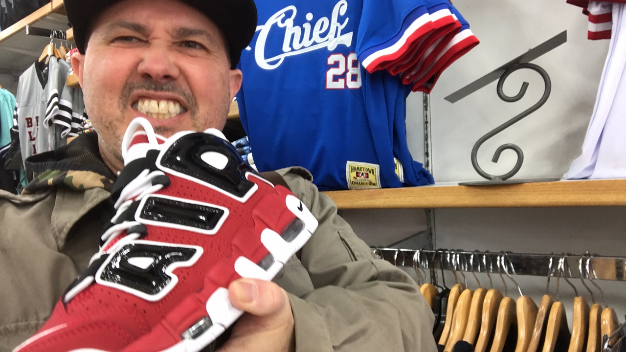 Nike Air More Uptempo Chicago Sneaker Hunting Irvington NJ - YouTube