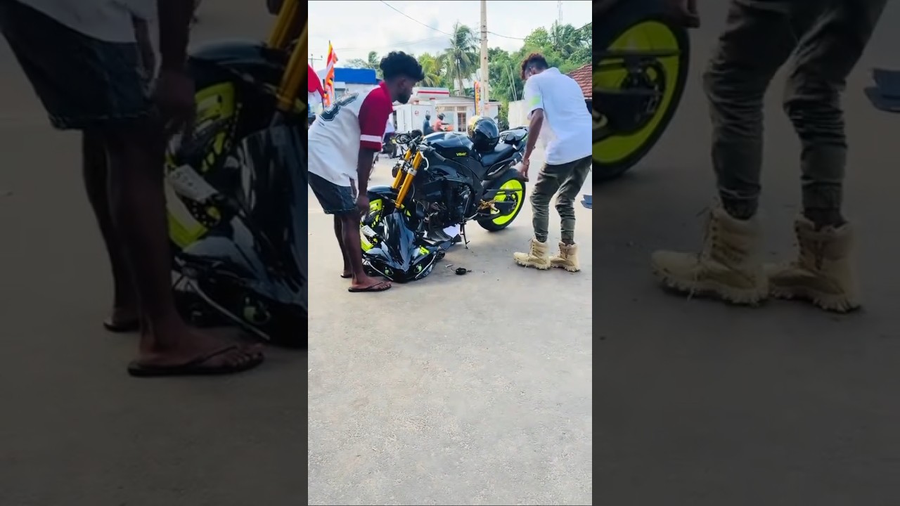 කොල්ලො සෑහෙන්න අසරණ වෙන තැන් 😭😓#automobile #r1#accident #trending #viral #yamahar1#ns200 #bikelover