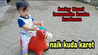 Baby Bani Naik Kuda Karet || Bermain Kuda Kudaan😀 || Jumping Animal