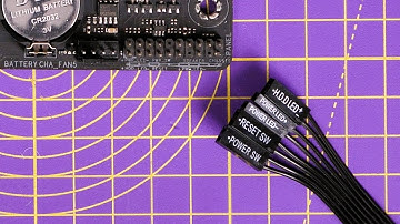 Hoe u de stroomkabels van de frontpaneel-pc-behuizing aansluit (aan/uit-knop, reset-schakelaar en...