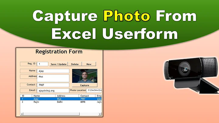 How to capture Photo from Excel Userform using WebCam ? | take picture from web camera